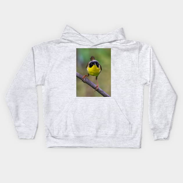 Common Yellowthroat stare Kids Hoodie by Jim Cumming